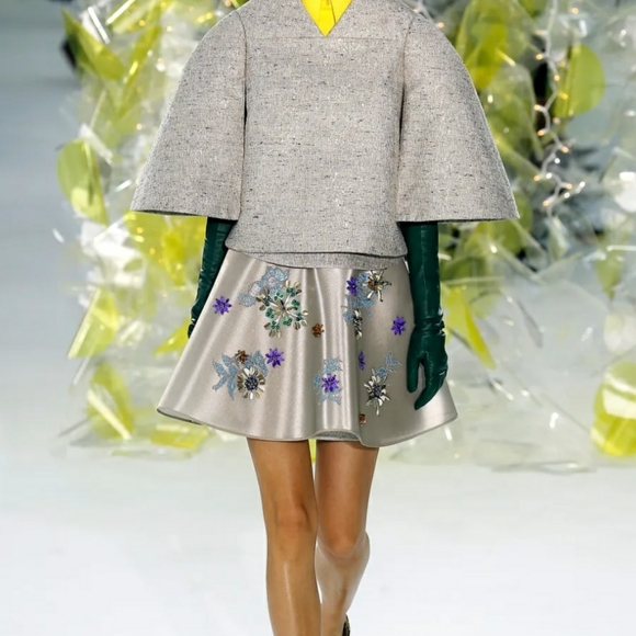 Delpozo NTW Silk Embroidery Couture skirt size 38 EU - Picture 1 of 9